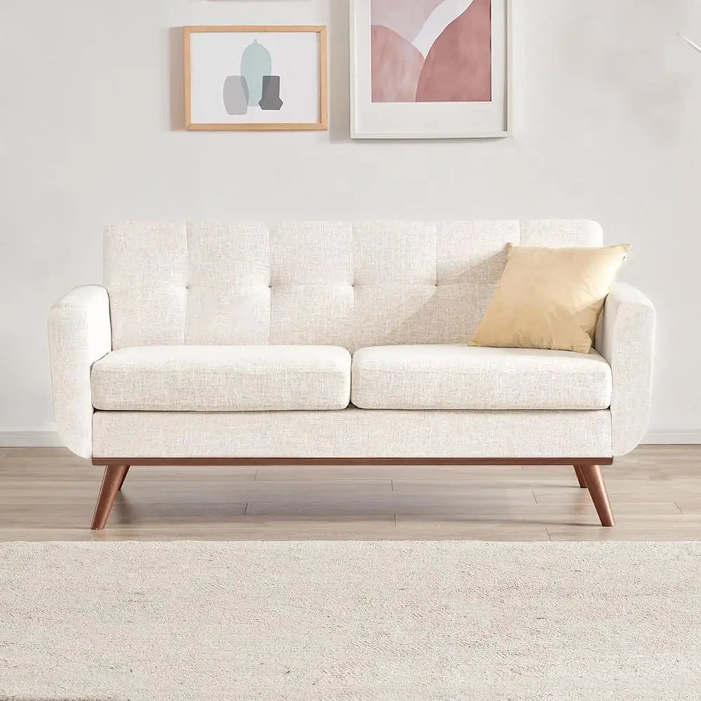 Loveseat Soa, -Century Love Seat Couches, Boucle Small Soa or Living Room, Bedroom, Oice, Button Tuted Upholstered urniture, Bei The Pet & Home Store
