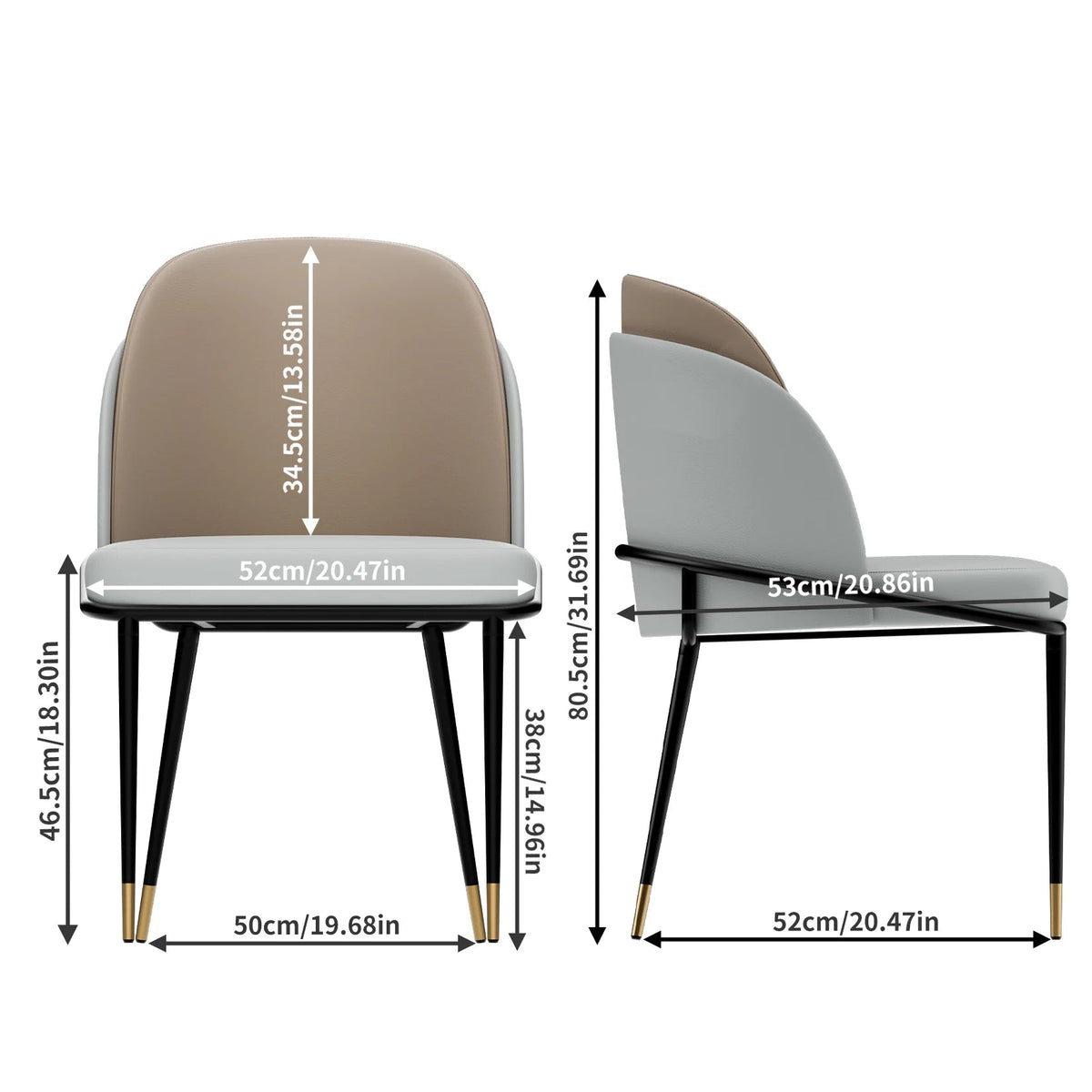 Luxurious Upholstered Dining Room Chairs Set, Microfiber Silicone Leather, 2 Colors, Kitchen Chairs The Pet & Home Store