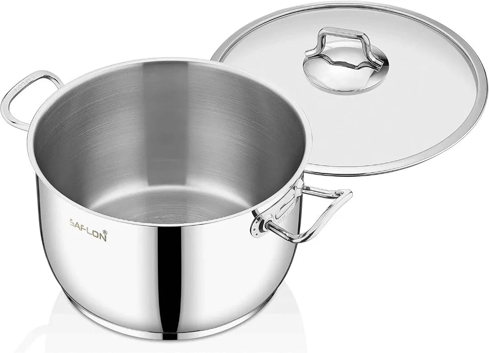 Stainless Steel Tri-Ply Stock Pot With Glass Lid Induction Ready
