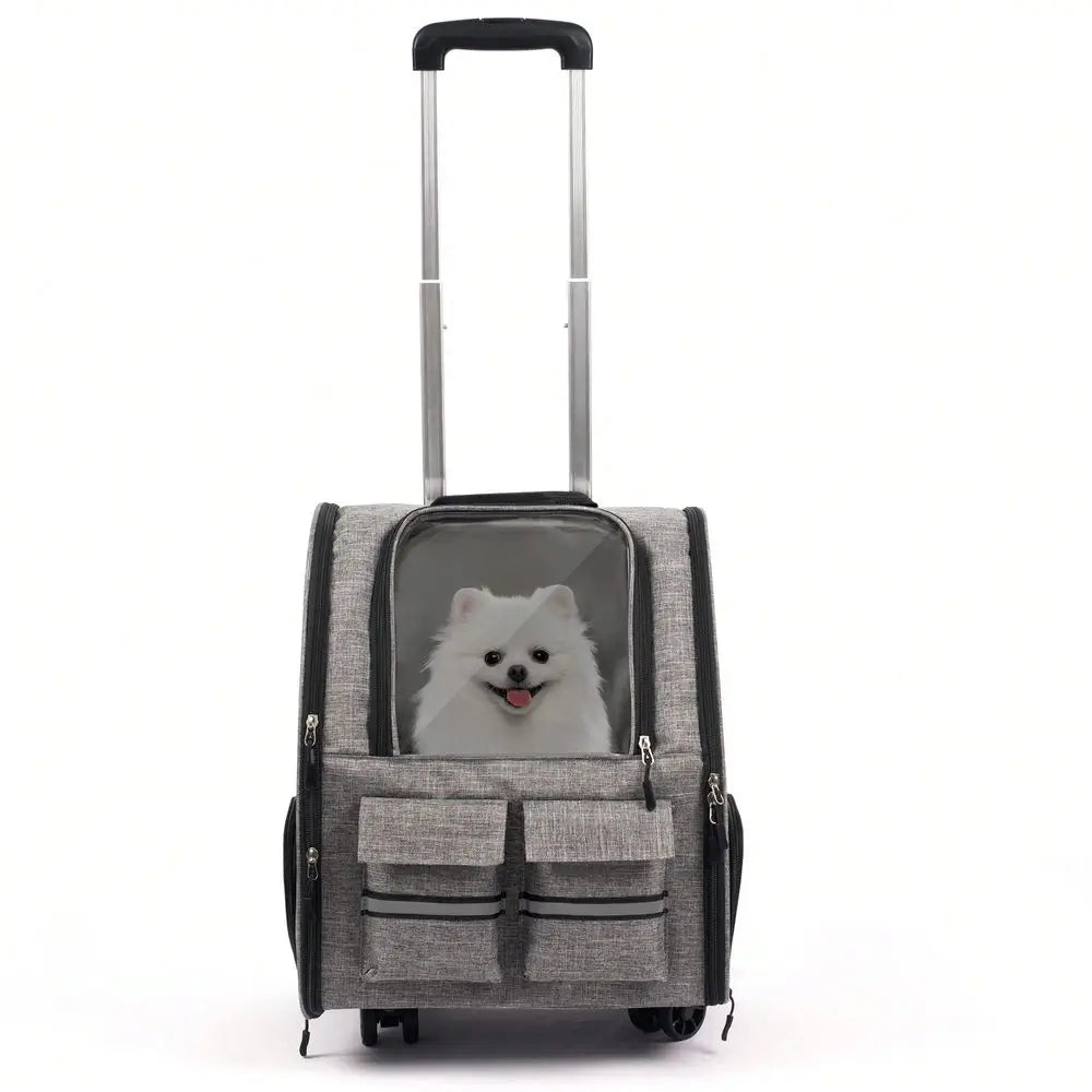 Rolling Cat Carrier With Wheels Airline Approved Pet Carrier