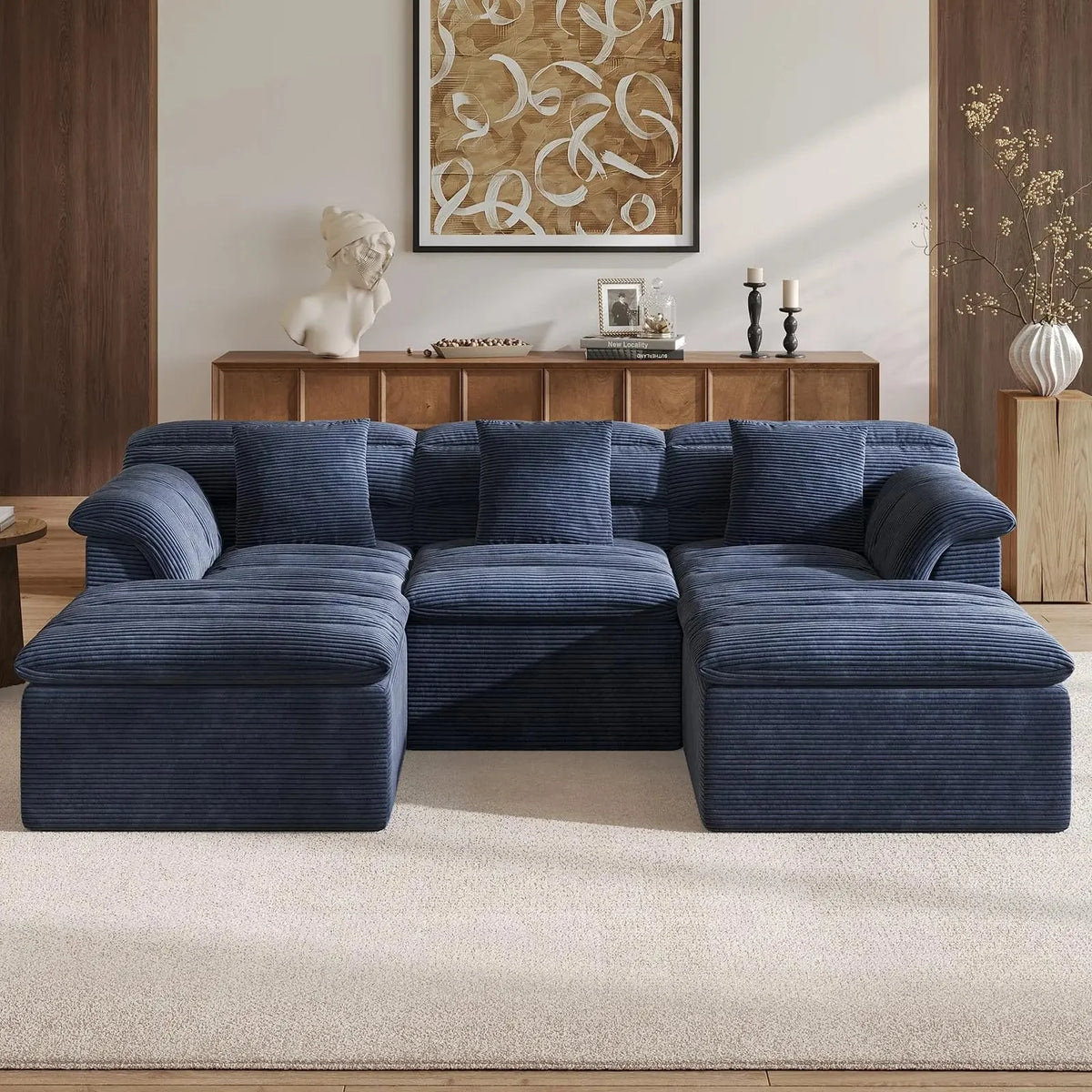 Modern Sectional Cloud Couch With Ottoman Deep Modular Sofa The Pet & Home Store