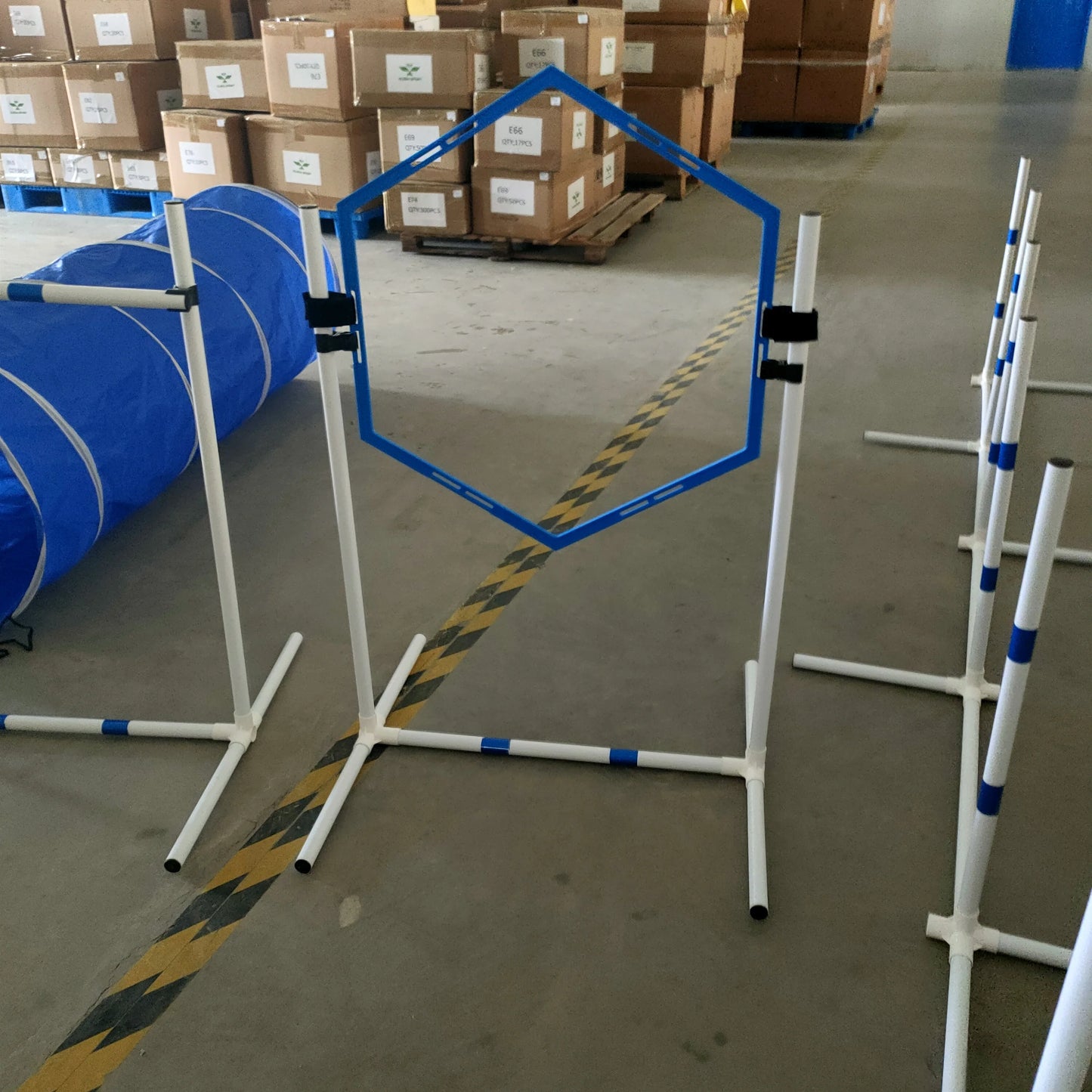 YTYIN Coofull PVC Dog Agility Training Set With Tunnel