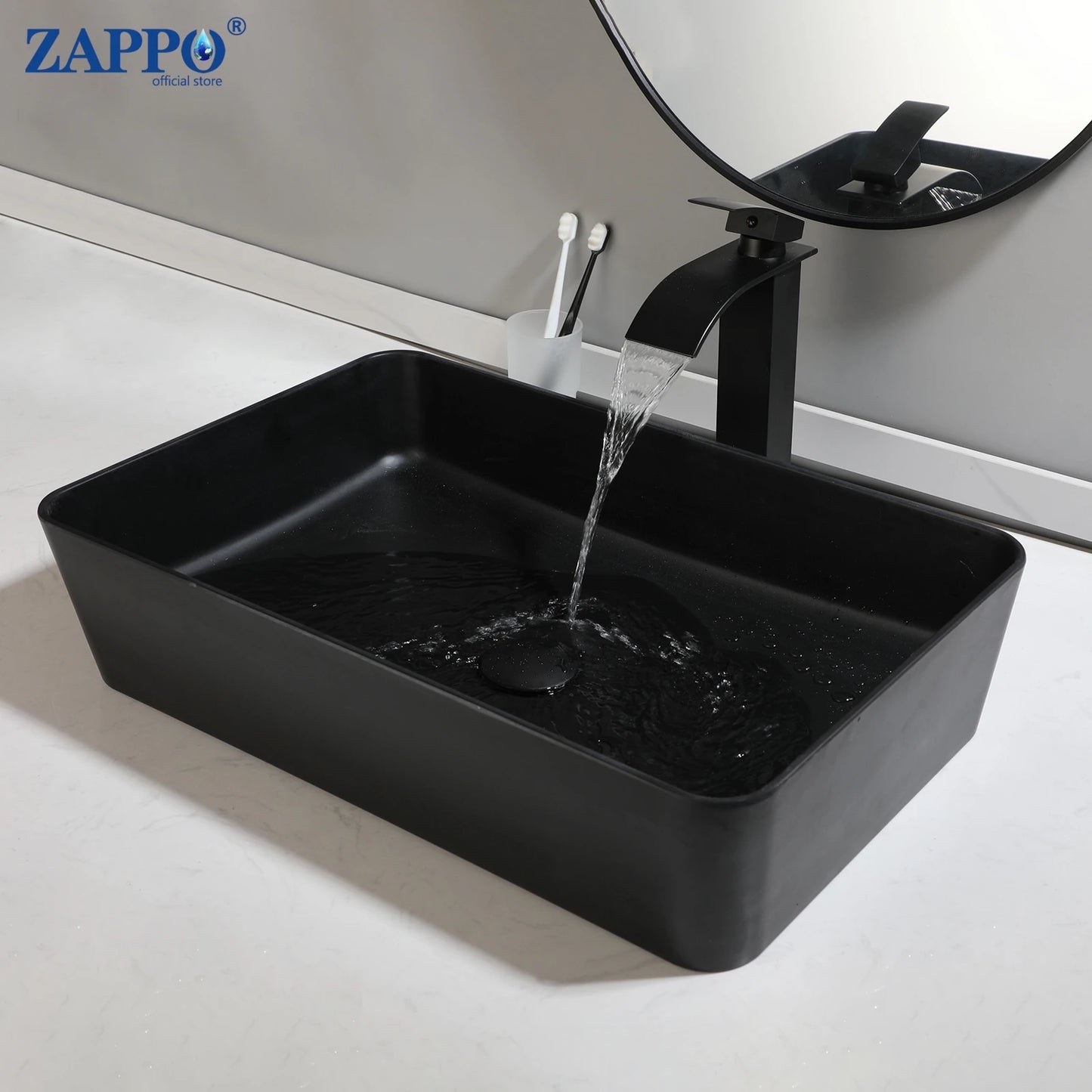 ZAPPO Commercial Bathroom Vessel Sink Large Vessel Sink Bowl With Faucet Above Counter Top Oval Bowl Sinks For Bathroom,Hotel