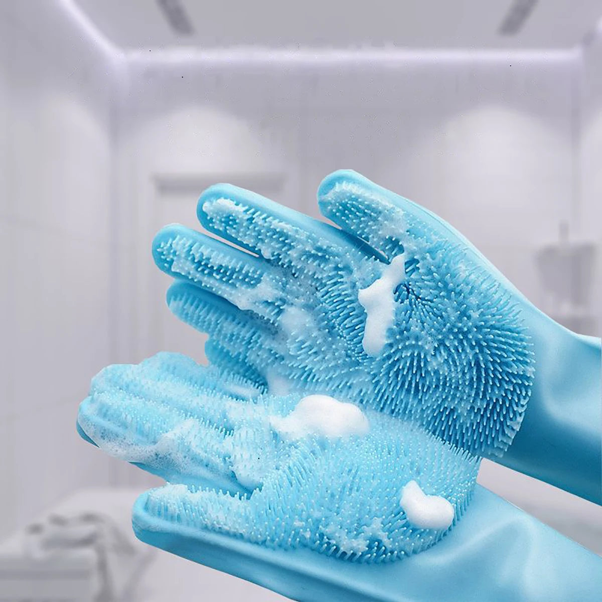 Silicone Pet Grooming Cleaning Gloves For Dogs And Cats