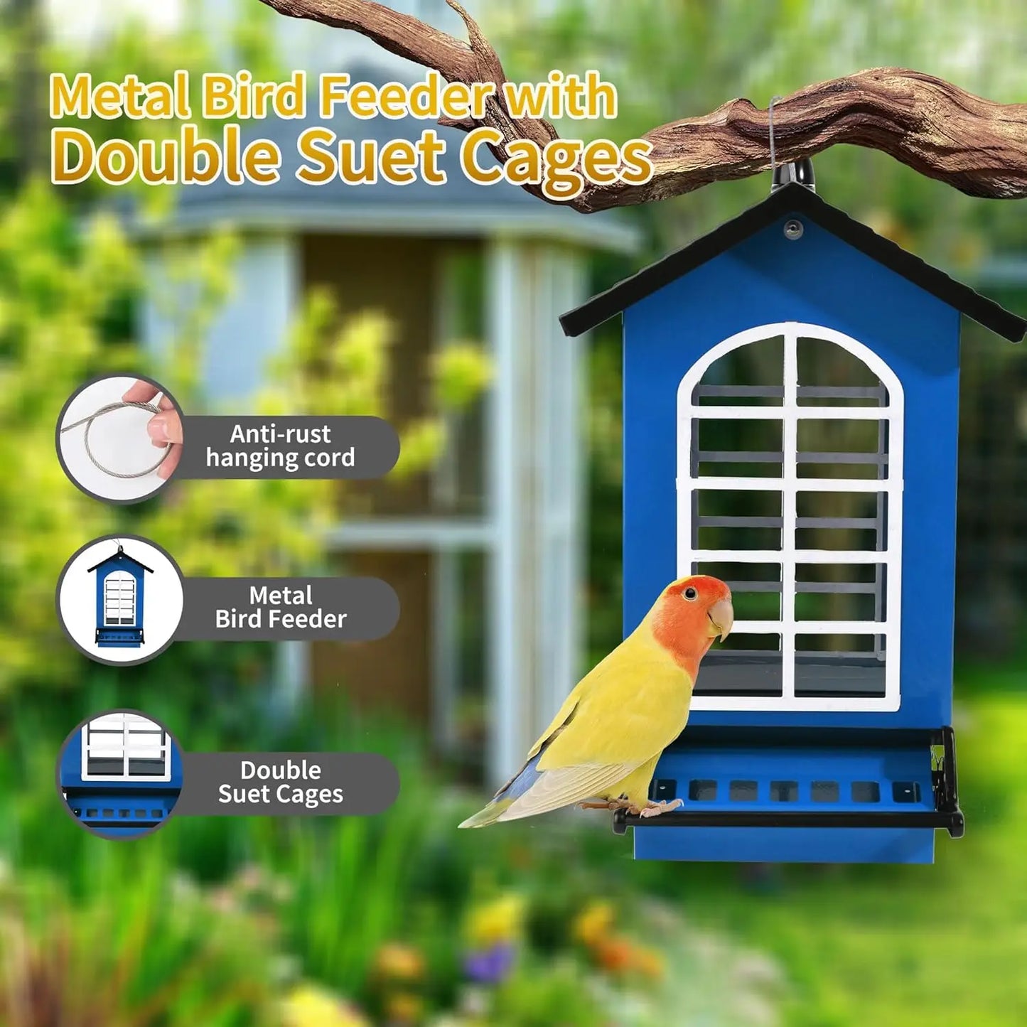 Squirrel Proof Hanging Bird Feeder With Weight Activated Perches