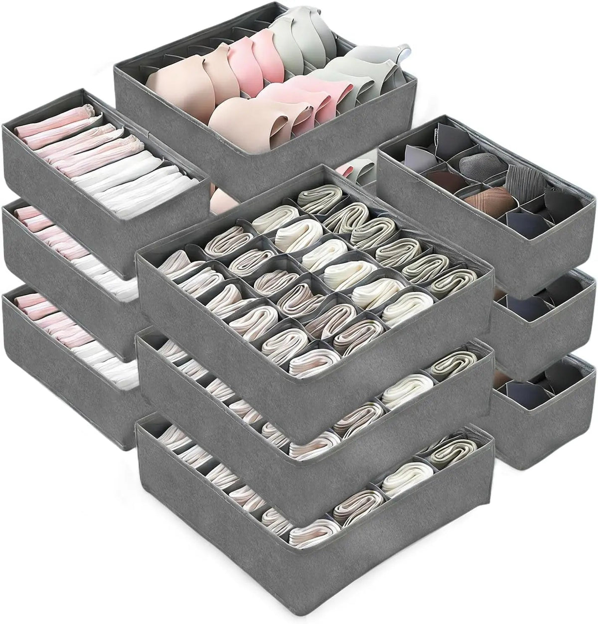 Underwear Drawer Organizer Bins With Compartments For Socks And Bras The Pet & Home Store