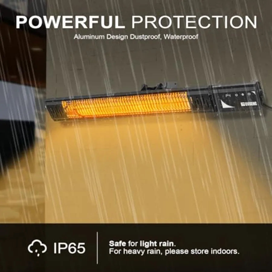 1500W Infrared Patio Heater IP65  with Remote and 4 Heat Levels The Pet & Home Store