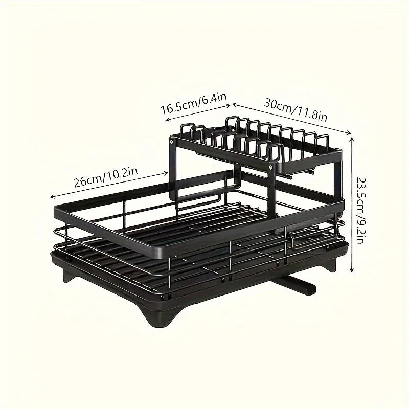 Altruism Commercial-Grade 2-Tier Dish Drying Rack Stainless Steel
