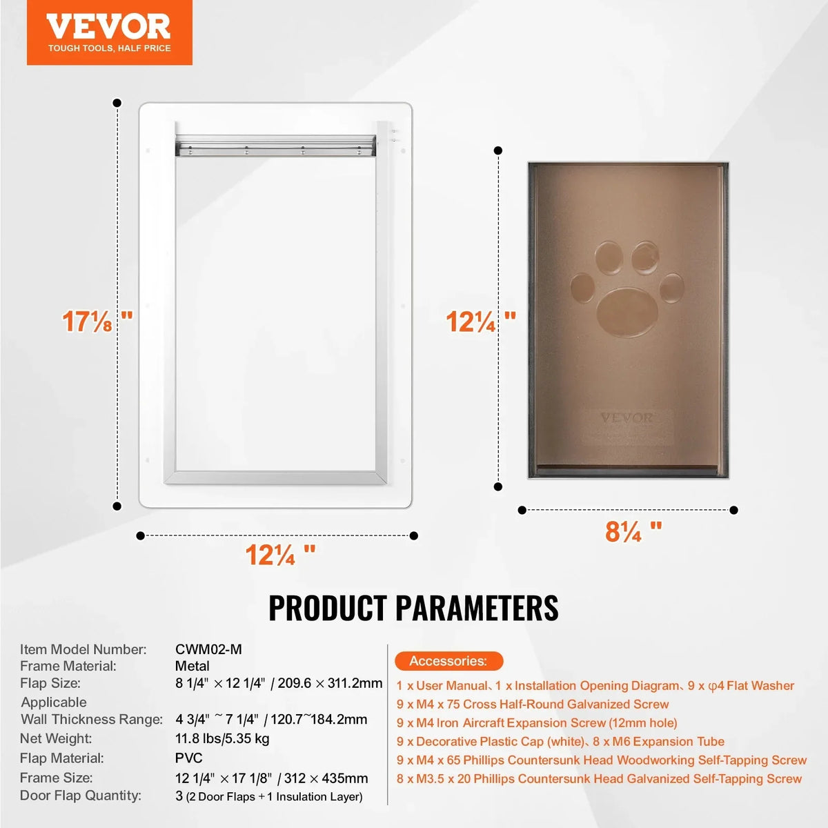 Pet Door Metal Frame with Lock and 3-Flap System The Pet & Home Store