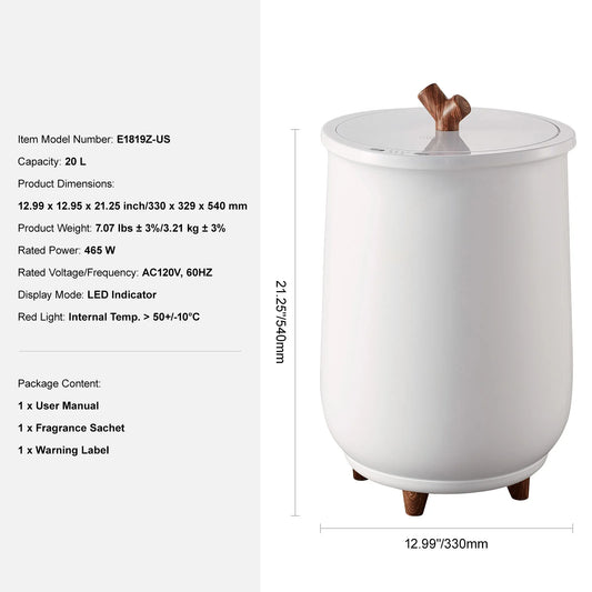 SucceBuy Towel Warmer 20L Large Towel Warmer Bucket with LED Screen Auto Shut Off Child Safety Lock Heat 4-Level Time Adjustable