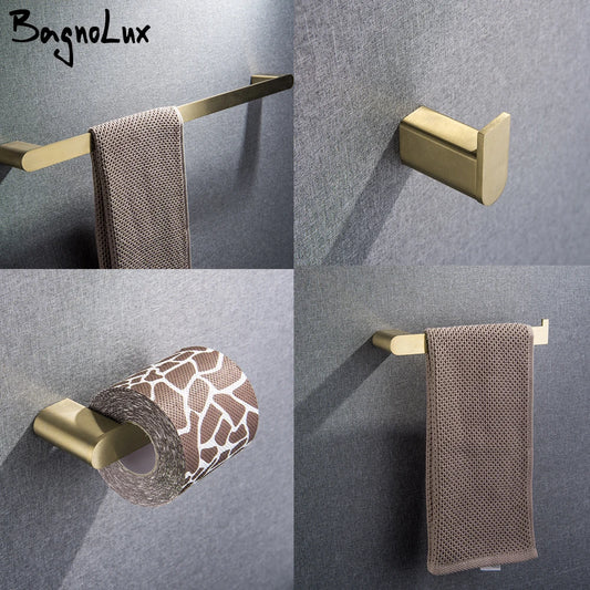 Bagnolux Brushed Stainless Steel Wall Mount Bath Accessory Kit