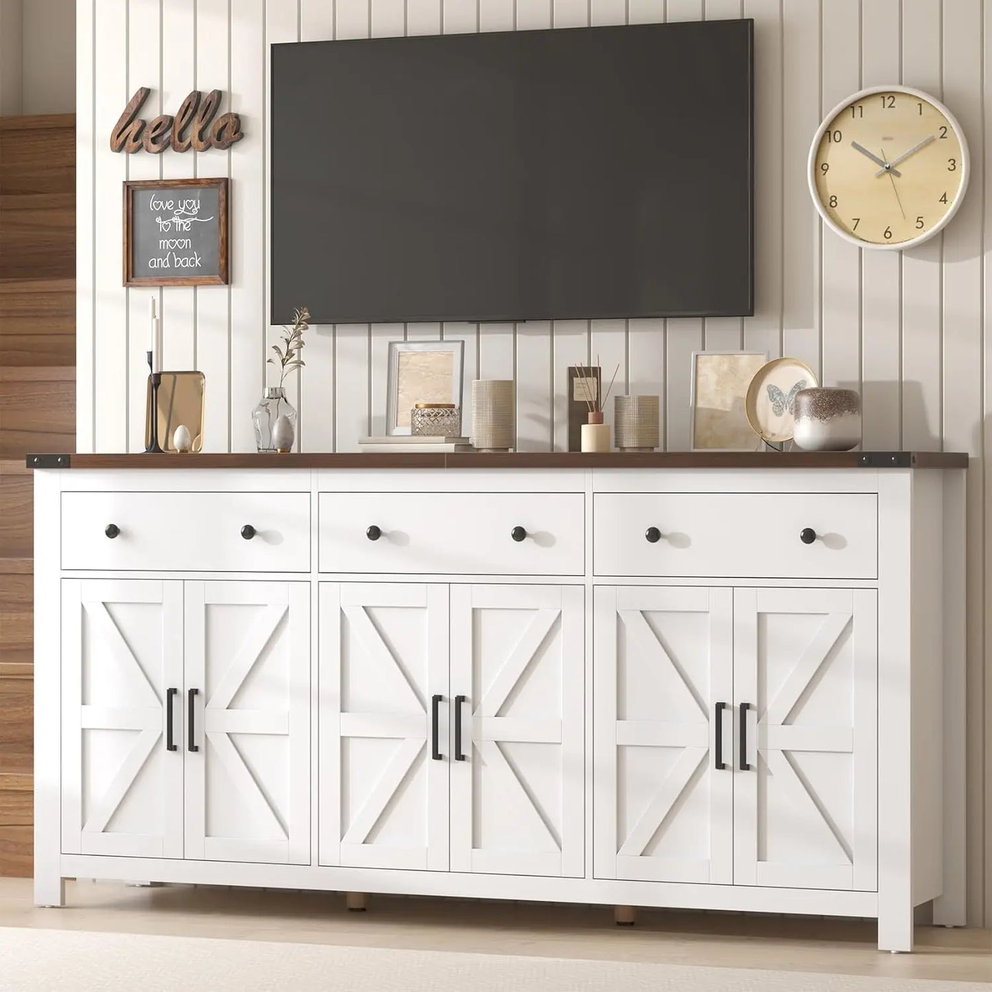 Sideboard Buffet Cabinet With Storage Modern Farmhouse Coffee Bar