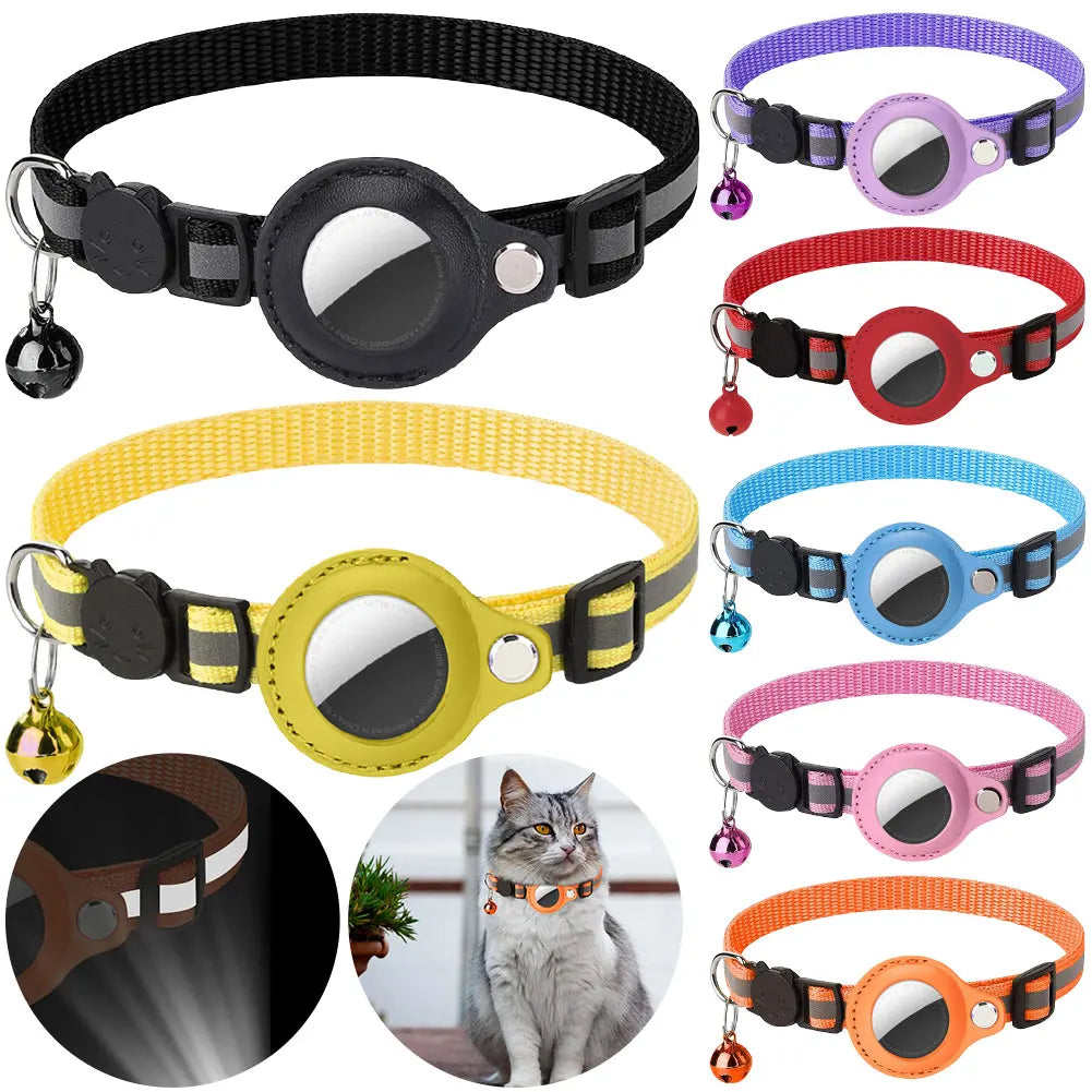 Alloyseed Apple AirTag Cat Collar Reflective Pet Safety Buckle Kitten