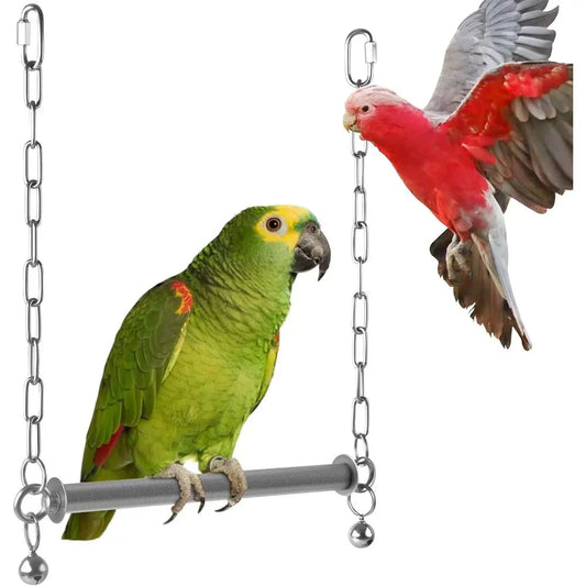 Large Bird Swing, Hanging Heavy Duty Parrot Swings Perches Stand Toys, Claw Grinding Birdcage Accessories for African Grey Cocka The Pet & Home Store