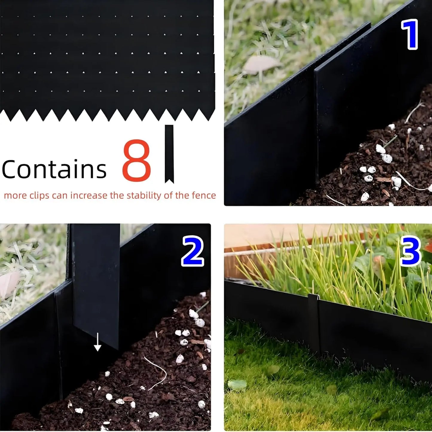 HiMISS Garden Steel Landscape Edging Kit With Clips And Gloves