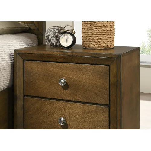 Transitional Style Bedroom Set With Bed And Nightstands