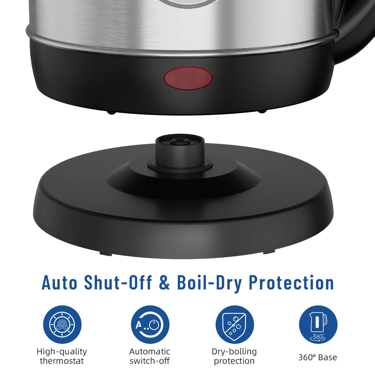 CACHOO Stainless Steel Electric Kettle With Auto Shut Off 1100W