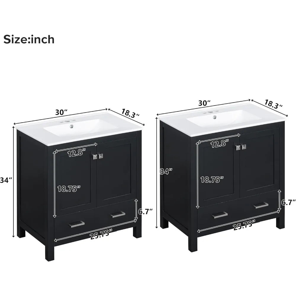 RBXC Solid Wood Double Sink Bathroom Vanity Cabinet With Storage The Pet & Home Store
