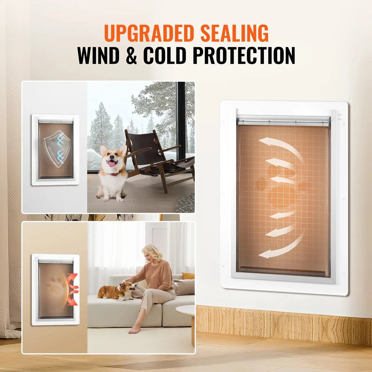 Pet Door Metal Frame with Lock and 3-Flap System The Pet & Home Store
