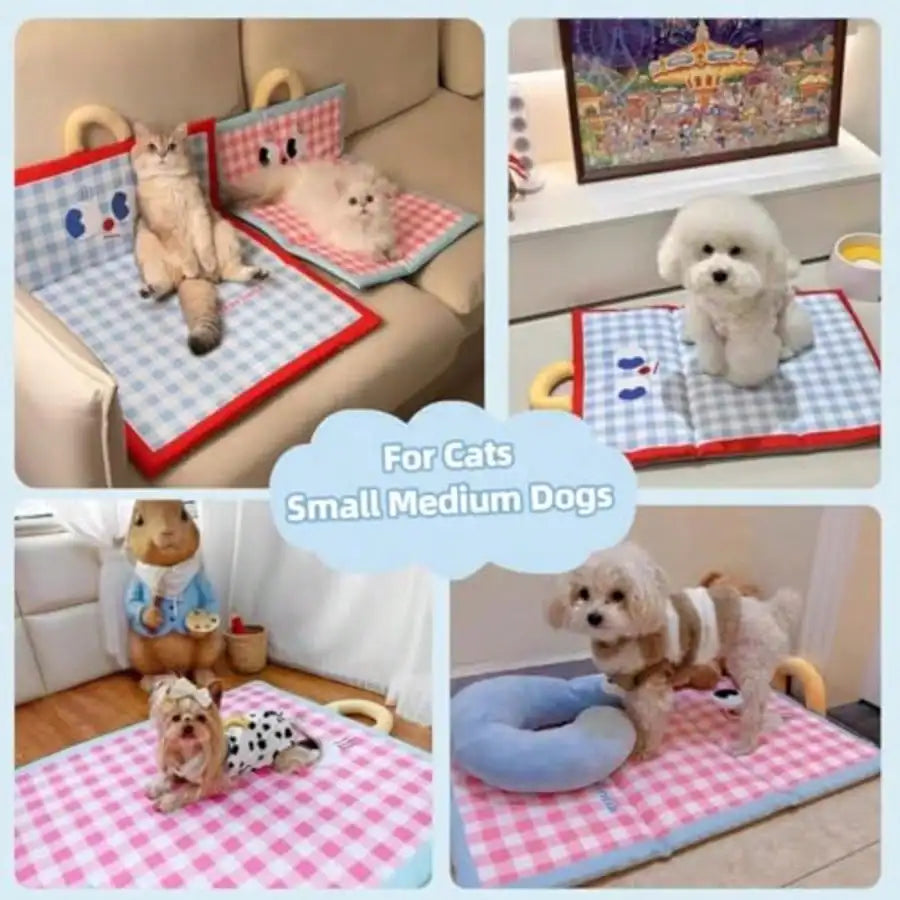 Dog Cooling Mat For Summer - Reversible Pet Cooling Pad With Waterproof Layer Soft Gel-Infused Cool Bed For Puppies, Kittens, Small Medium Dogs & Cats Indoor Outdoor Use (15"*18.9"*0.8")Size S