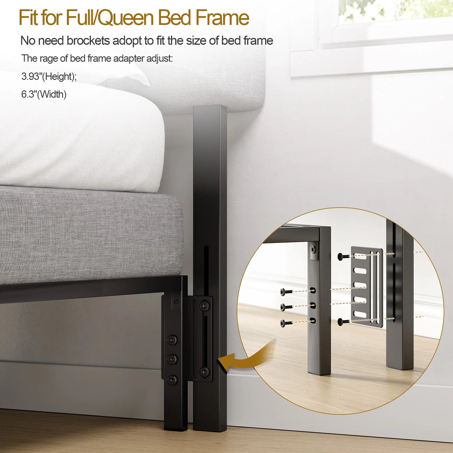 ONBRILL Adjustable Headboard With LED Light For Bed Frames