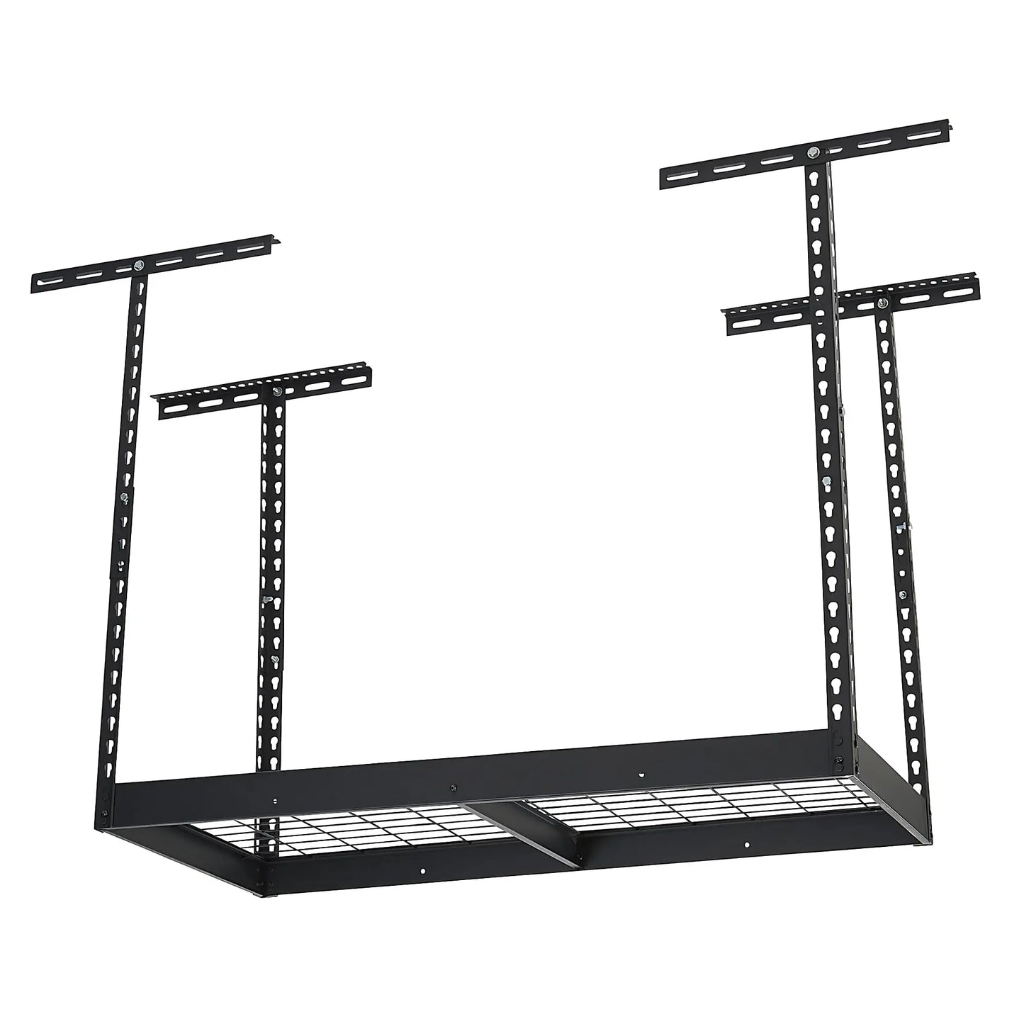 Klutch Garage Overhead Storage Rack with Adjustable Height, 48in.L x 24in.D, 23in.–37in.H