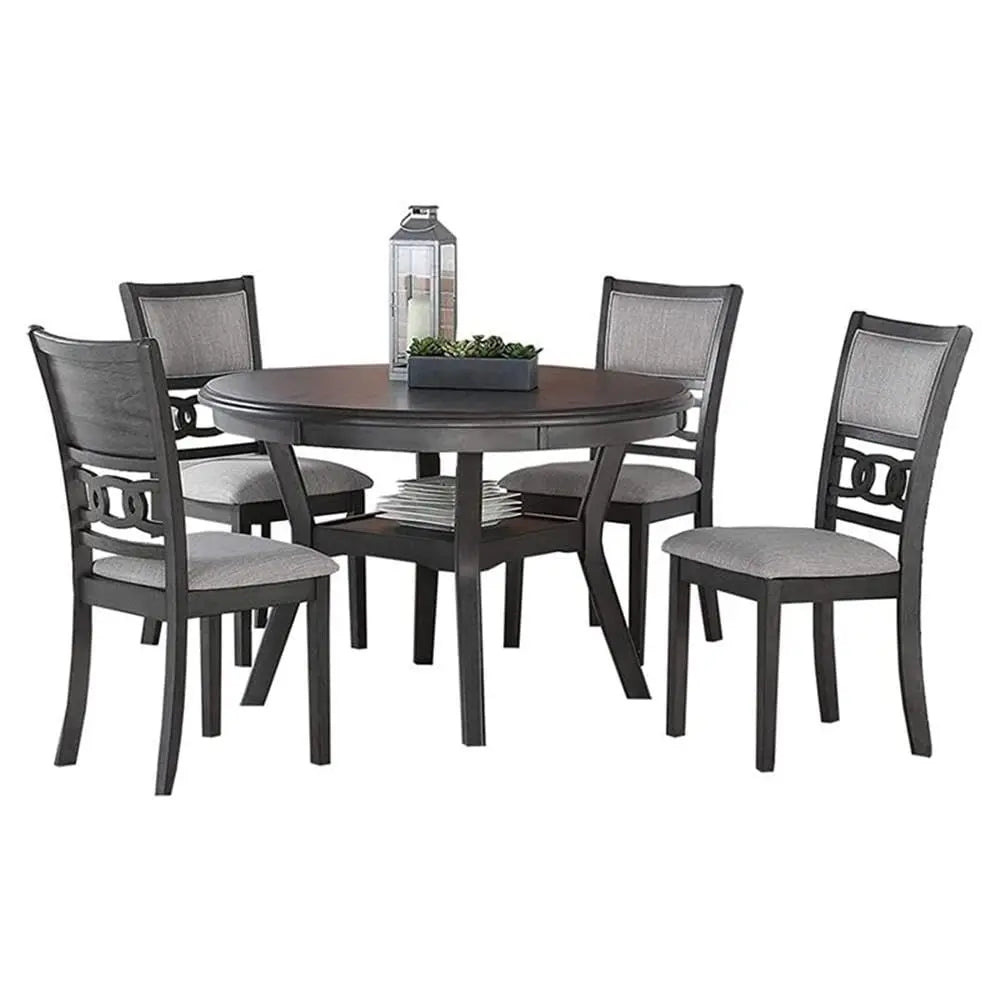 Solid Wood 5-Piece Round Dining Set For Kitchen And Dining