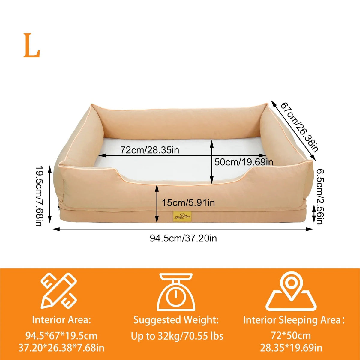 Bingopaw Orthopedic Dog Bed With Bolster And Waterproof Removable Cover The Pet & Home Store