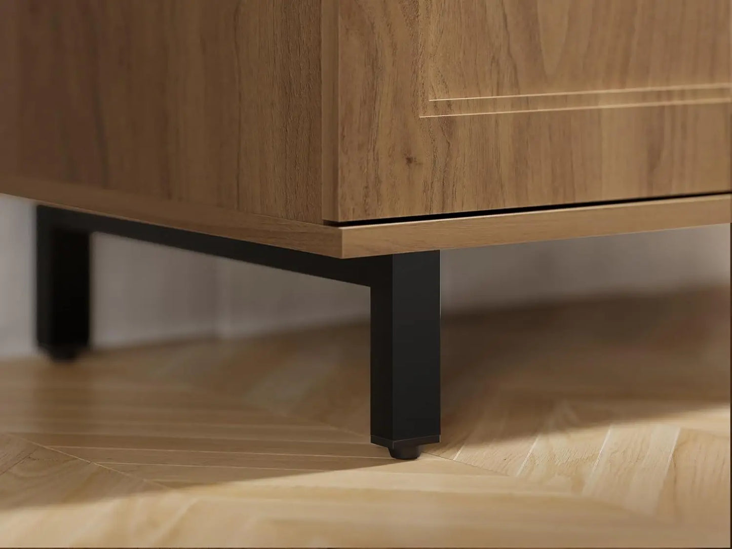 Minimalist Farmhouse Buffet Sideboard Cabinet With Adjustable Shelves