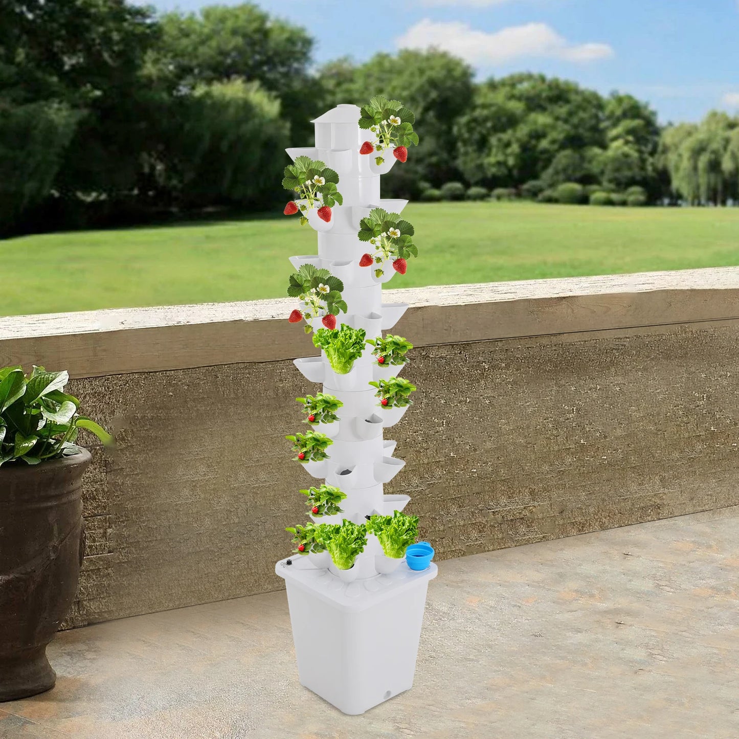 Hydroponic Garden Vertical Tower Planting System For Balcony Garden