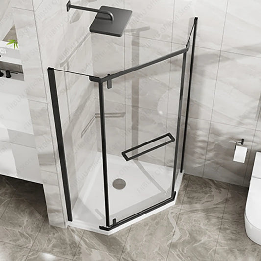 Neo-Angle Frameless Shower Door Tempered Glass Pivot Door Space-Saving Corner Shower Enclosure 36x36x72 Inch for Small Bathroom