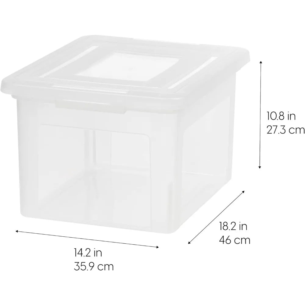 IRIS USA 4-Pack 35 Qt Clear Plastic File Box with Lid, Stackable Nestable Document Storage Organizer, BPA-Free Portable File Bin The Pet & Home Store