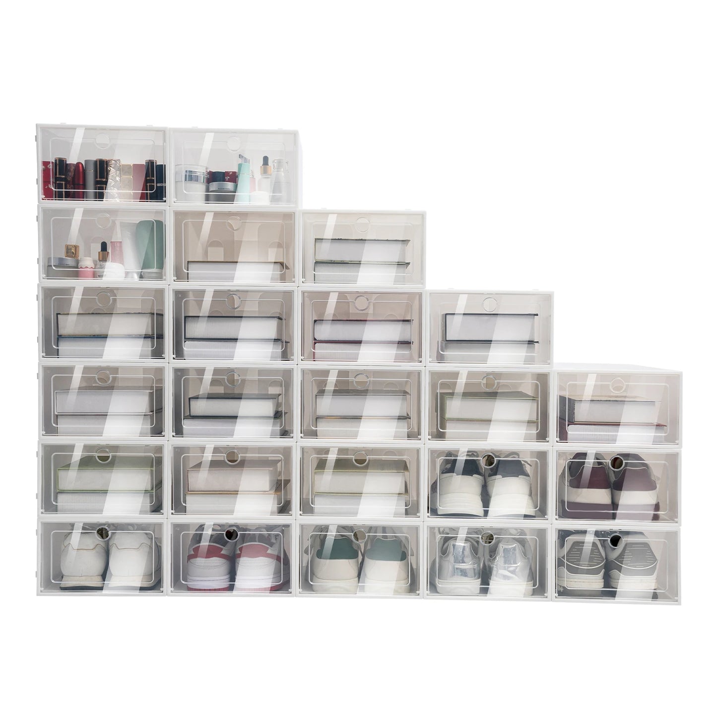 Plastic Foldable Shoe Boxes Set For Home Organizer