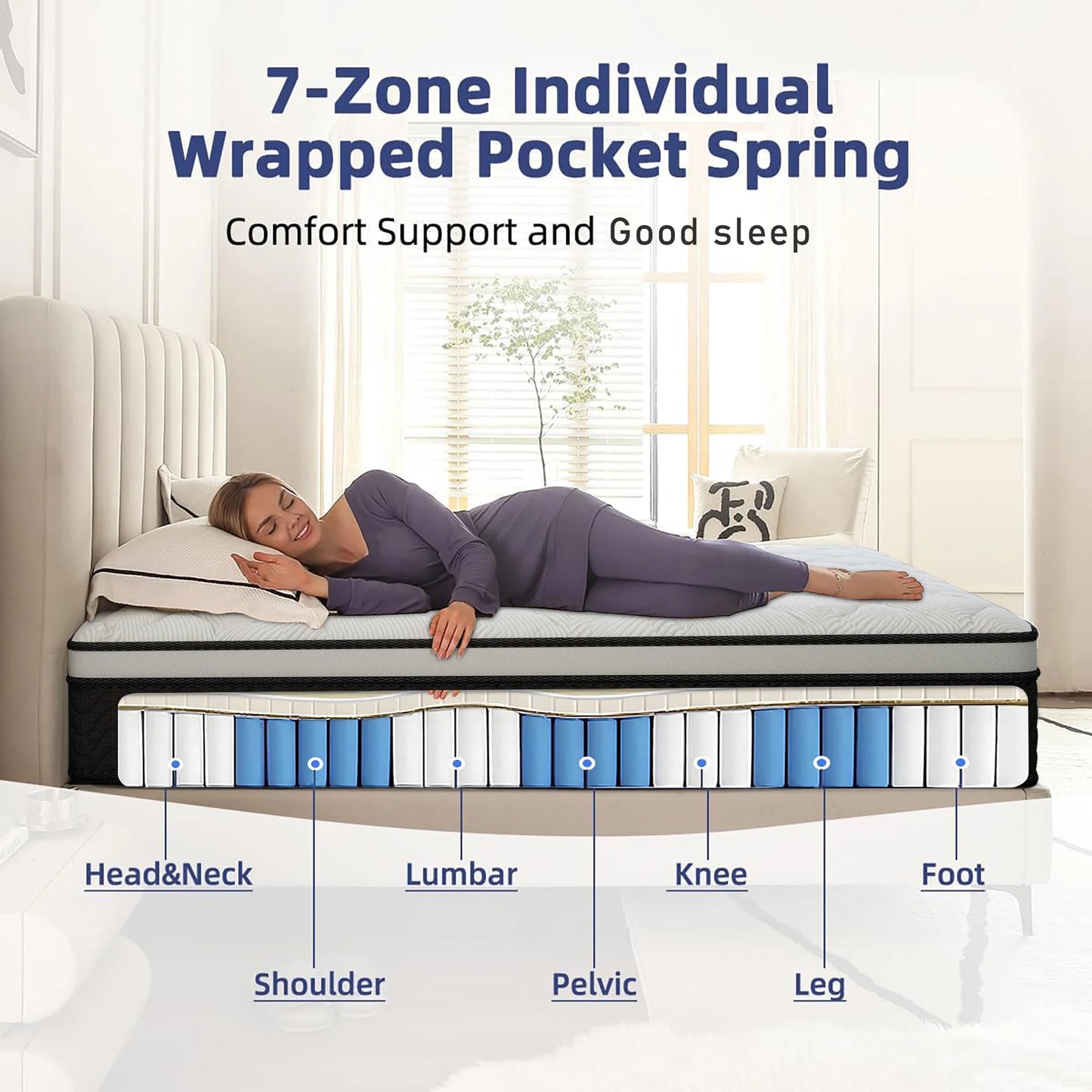 Layroad Memory Foam Mattress Boxed Medium Firmness Edge Support