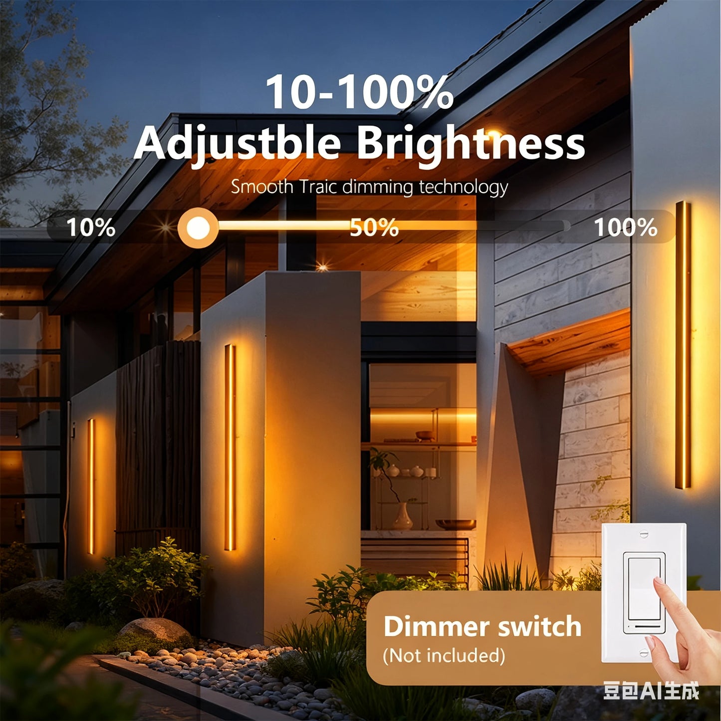 IISINUO Outdoor Porch Light IP67 Dimmable Triac Smart Wall Lamp