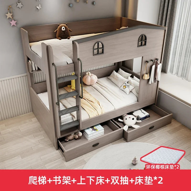 MDNG Bunk Bed With Drawers And Staircase Loft For Kids