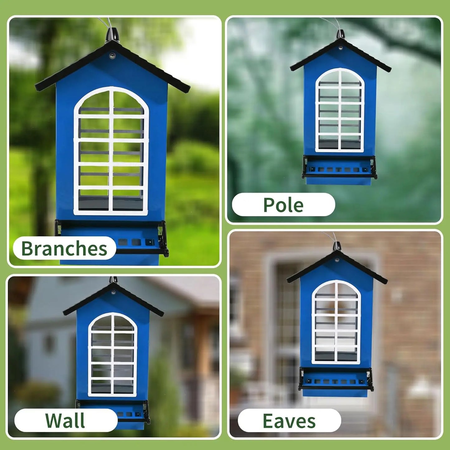 Squirrel Proof Hanging Bird Feeder With Weight Activated Perches