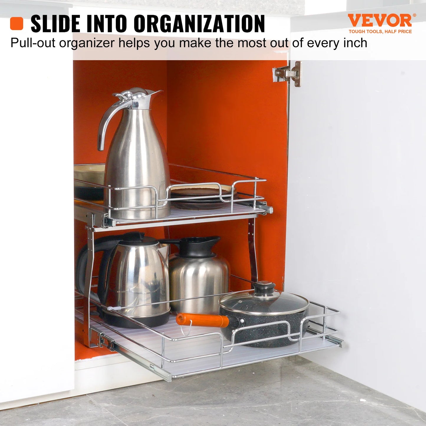 SucceBuy Pull Out Cabinet Organizer With Sliding Drawers