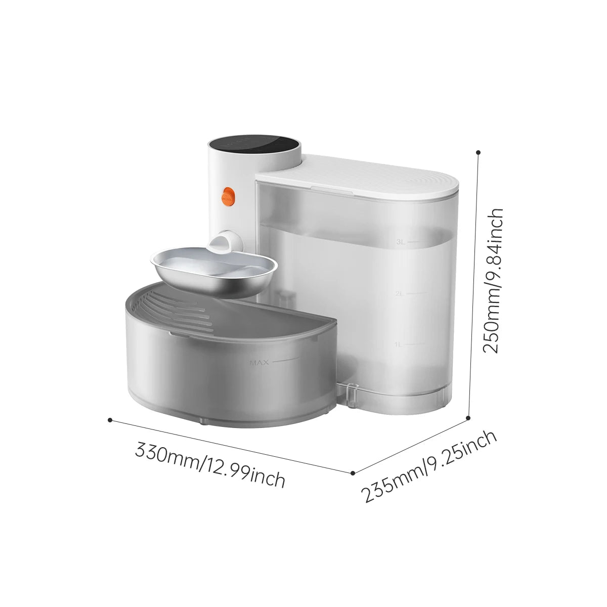 Booteely Stainless Steel Pet Water Dispenser With Intelligent Pouring