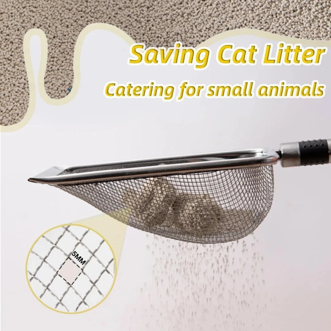 Stainless Steel Cat Litter Scoop Durable Easy Clean Ergonomic Handle
