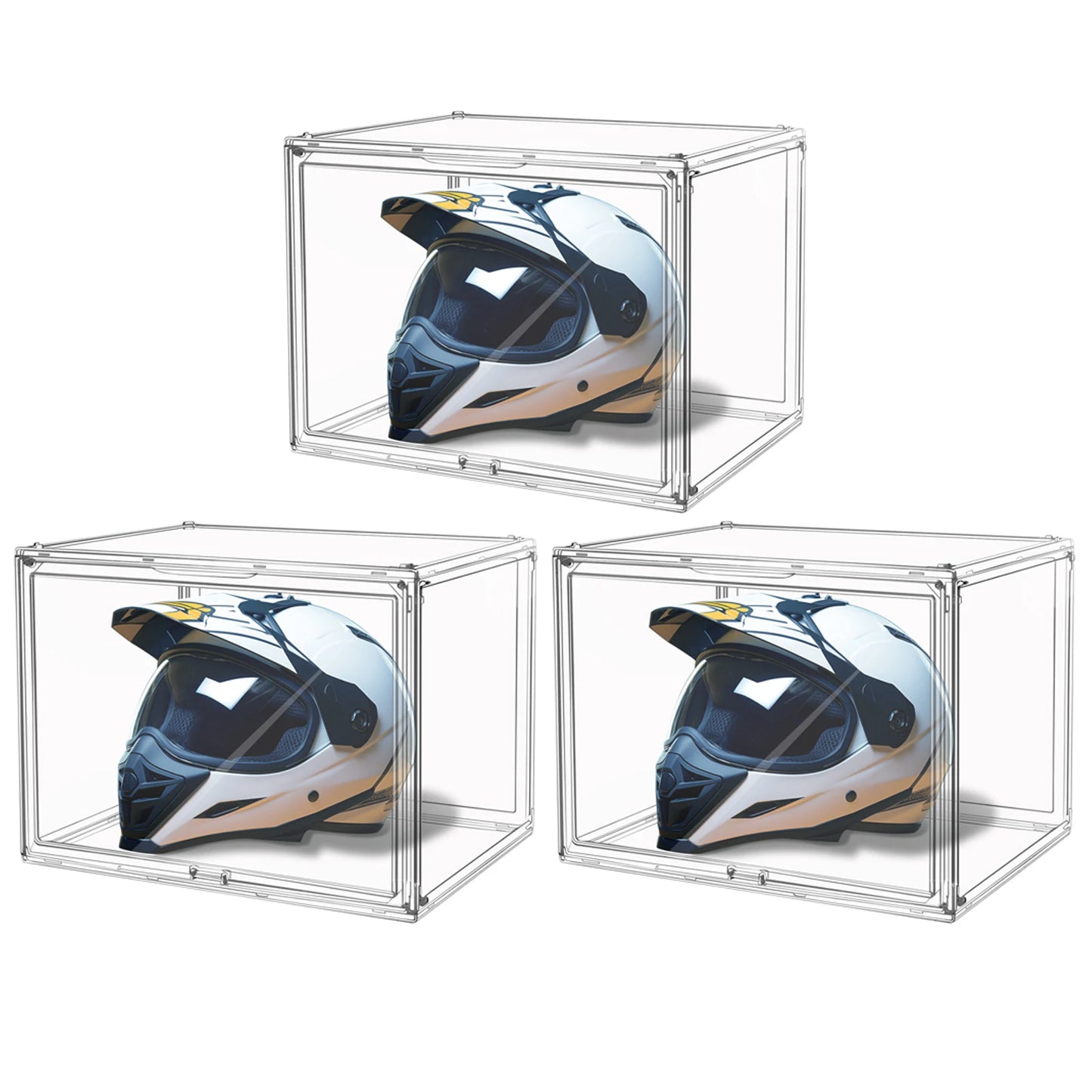 Clear Display Box Organizer Stackable With Magnetic Door For Makeup