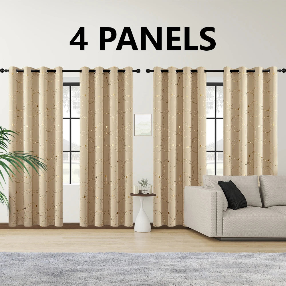 Blackout Curtains Grommet Thermal Insulated Room Darkening 4 Pack