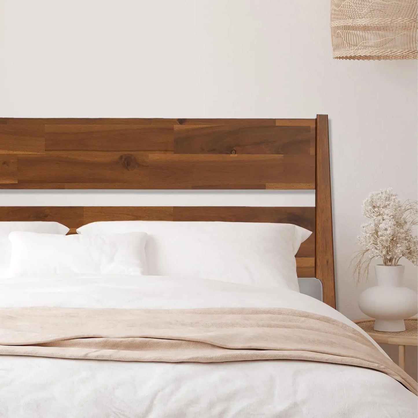 Acacia Callisto Bed Frame With Headboard Solid Wood Platform