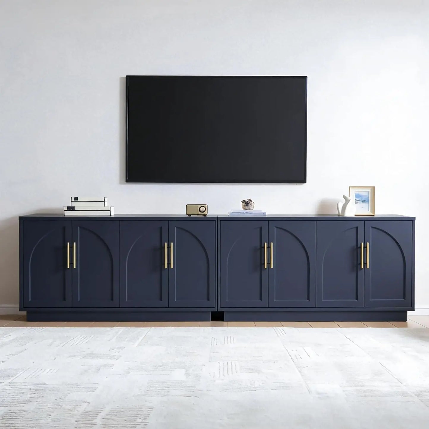 Buffet Cabinet With Glass Doors Modern Arched Sideboard