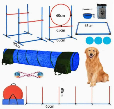 YTYIN Coofull PVC Dog Agility Training Set With Tunnel