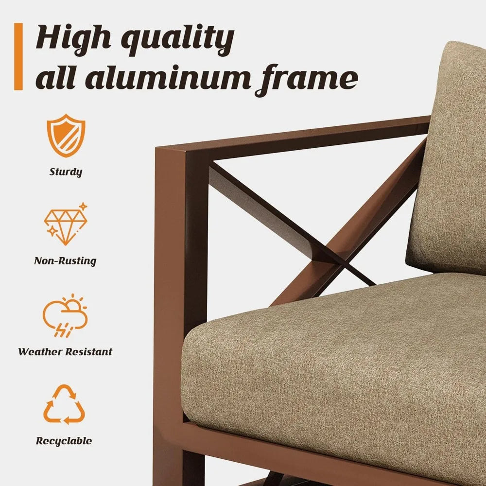 XIAOLANG Aluminum Outdoor Patio Furniture Set With Swivel Chairs