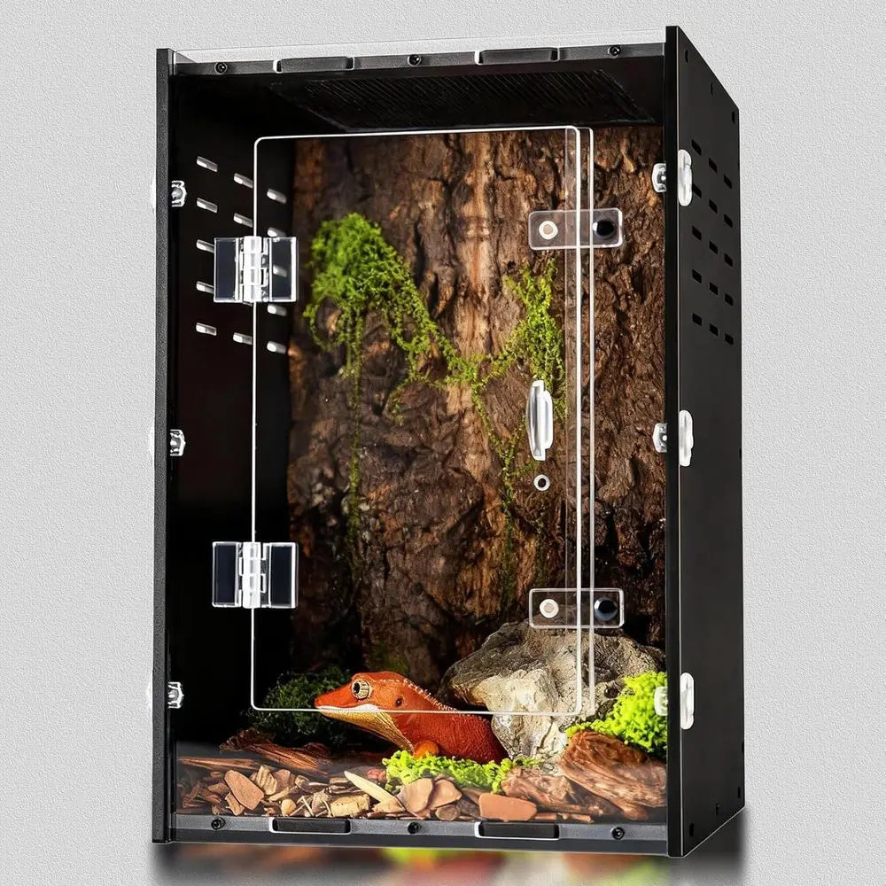 Ventilated PVC Reptile Enclosure With Acrylic Door For Geckos