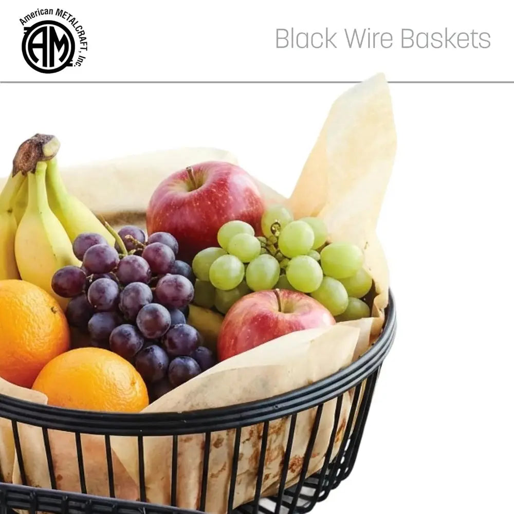Wire Basket Oval Black 9 L x 6 W x 2 3/4 H