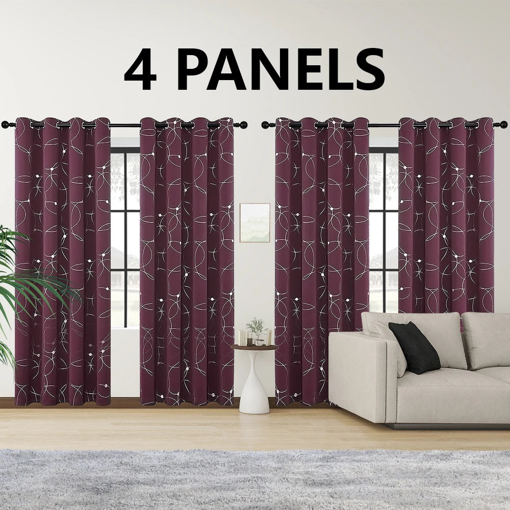 Blackout Curtains Grommet Thermal Insulated Room Darkening 4 Pack