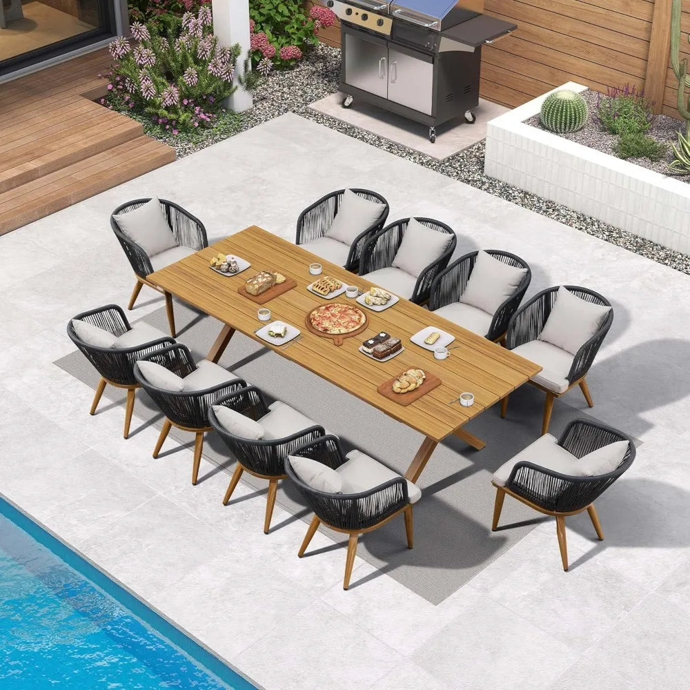 DAFIFY Wicker Outdoor Patio Dining Set With Aluminum Frame